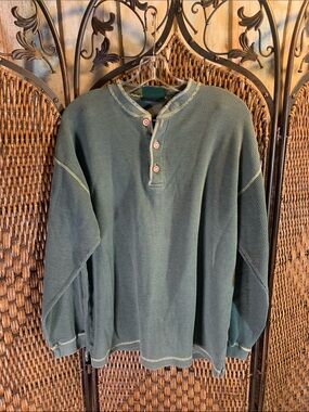 Vintage Brut (Cologne) Thermal Henley Long Sleeve Shirt Size L